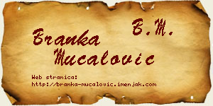Branka Mučalović vizit kartica